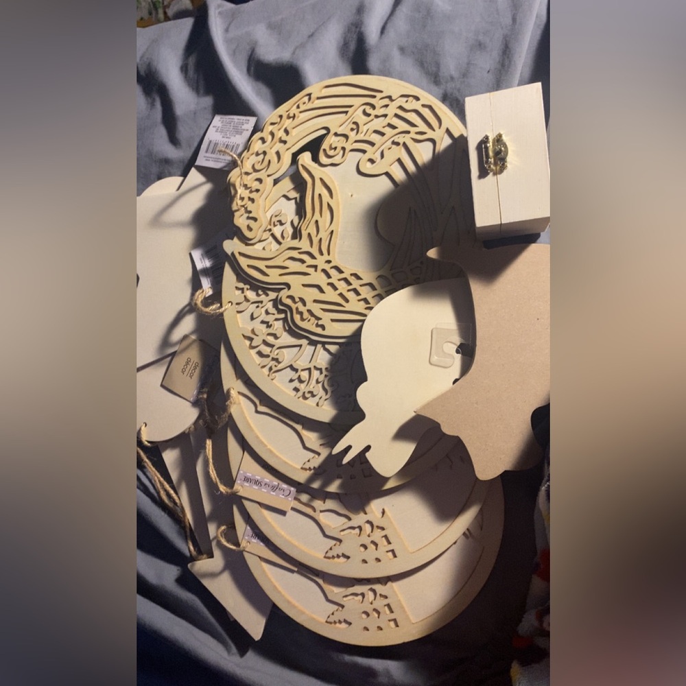 Wooden Craft Set with Intricate Designs